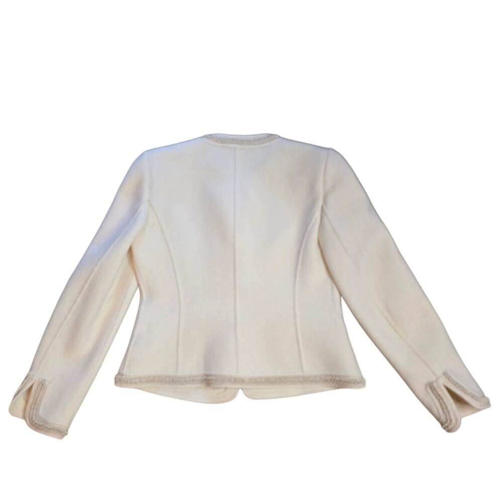 Ellen Tracy Petite Cream Ivory Wool Angora Blazer Jacket Size 6P Vintage - Picture 9 of 10